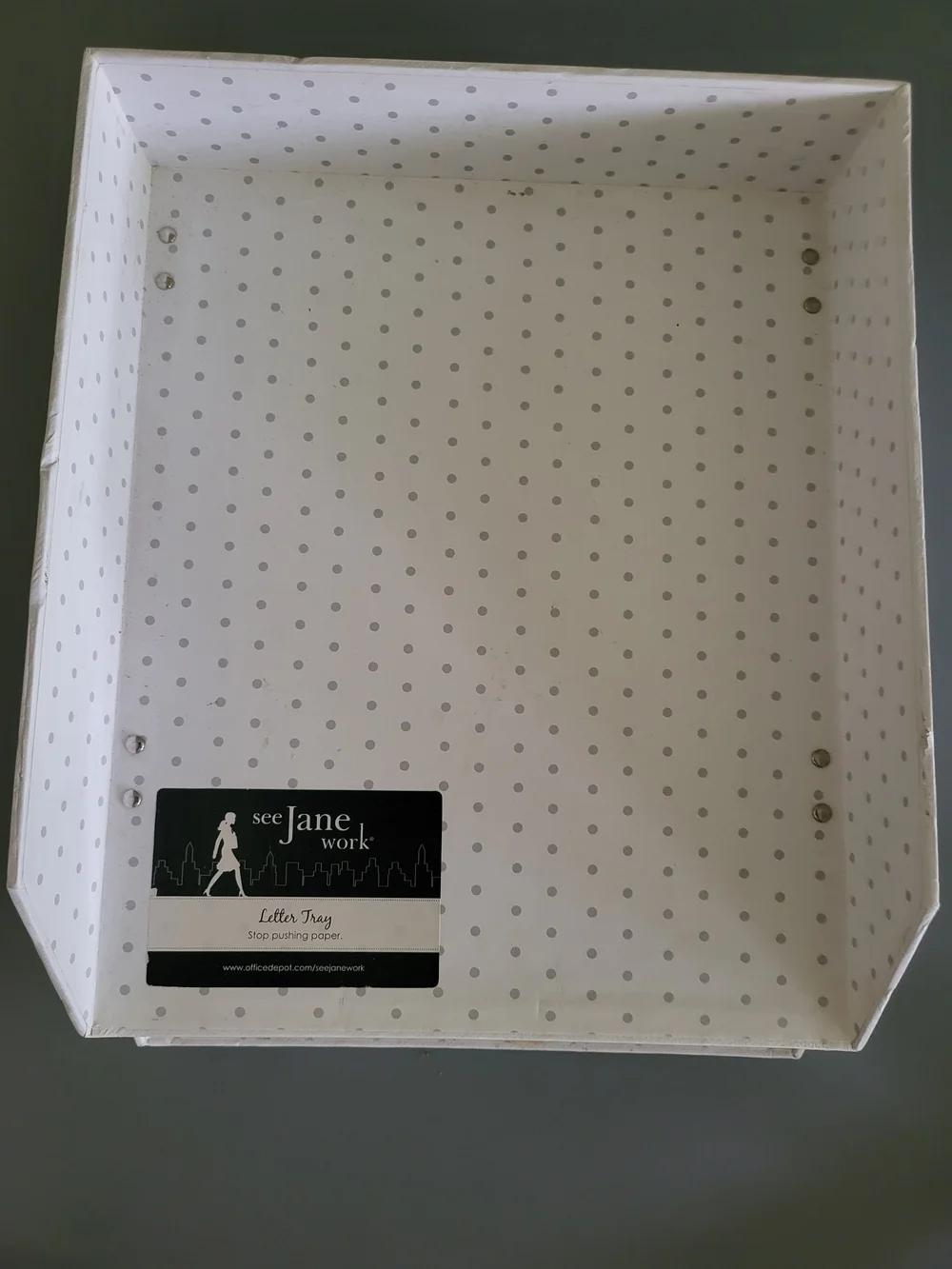 White Polka Dot Letter Tray Set - 2-Pack